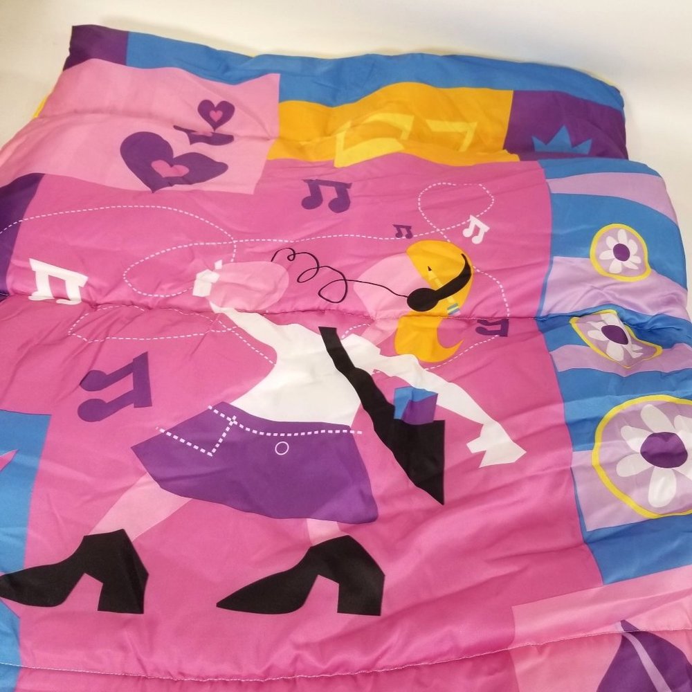 Girl Child Sleeping Nap Sleep Over Bag Sack Zip Up Purple Pink Doll Car Shop 30"